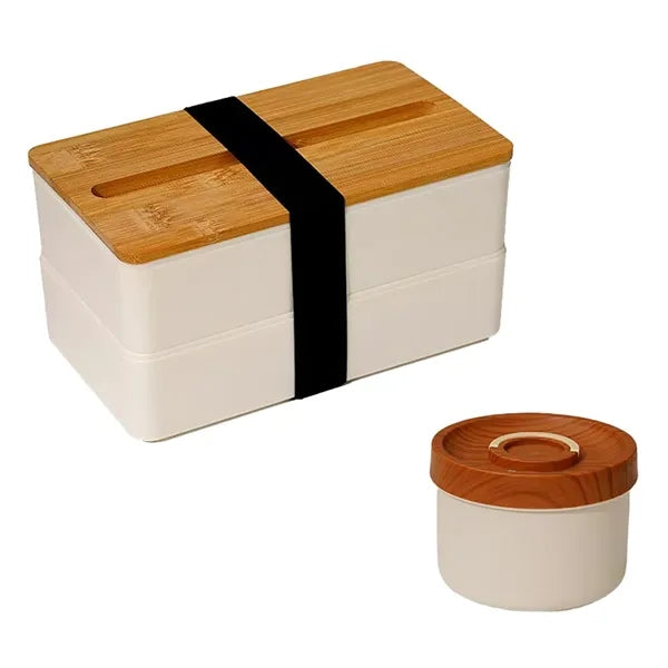 2-Tier Lunch Box With Built-in Phone Holder