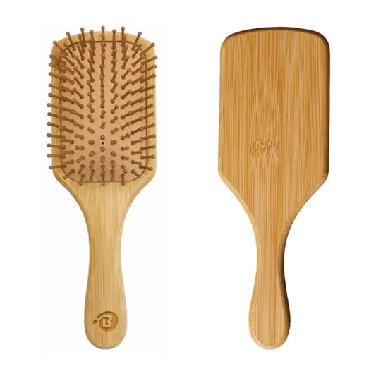 Bamboo Paddle Cushion Hairbrush