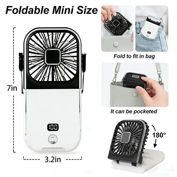 Multifunctional Phone Holder Foldable Portable Handheld Fan