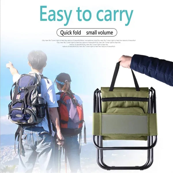 Portable Folding Cooler Chair Outdoor Camping Seat