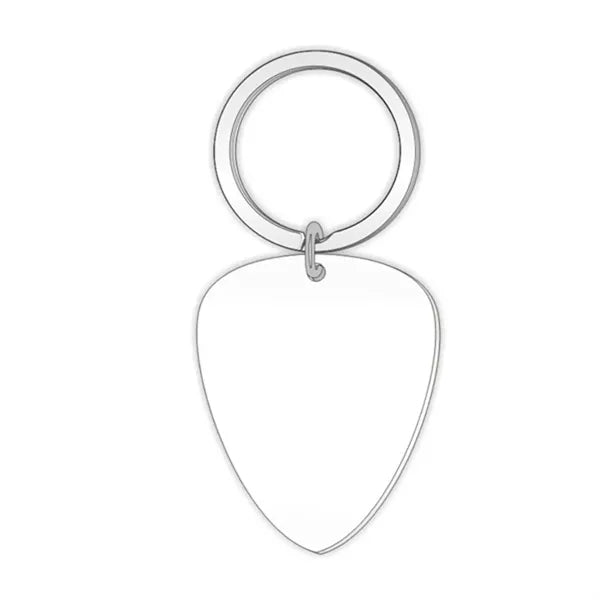 Stainless Steel Guitar Pick Keychain