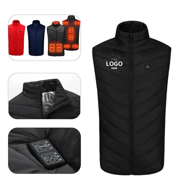 USB Rechargeable Heated Vest with 9 Heating Zones