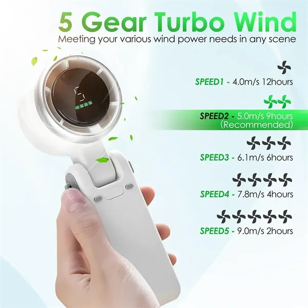 Turbo Mini Portable Fan, 3600mAh