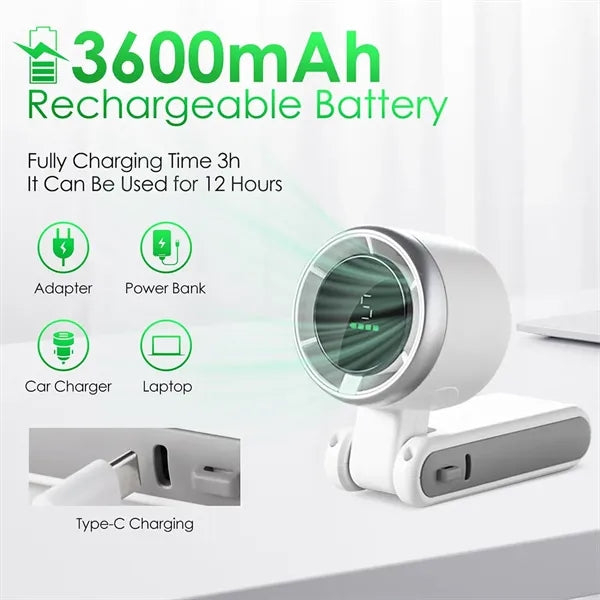 Turbo Mini Portable Fan, 3600mAh