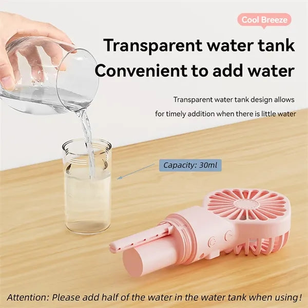 2 in1 Portable Handheld Misting Fan