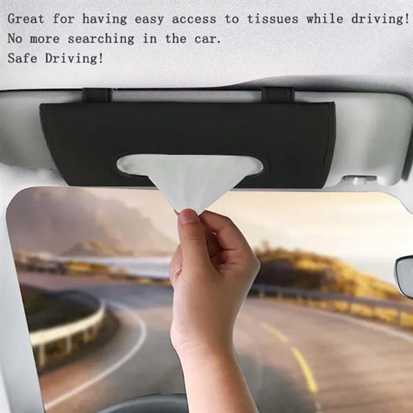 PU Leather Car Sun Visor Tissue Holder Napkin Dispenser