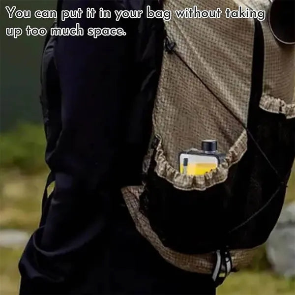 13 Oz Flat Travel Outdoor Flask Water Bottle with Rope