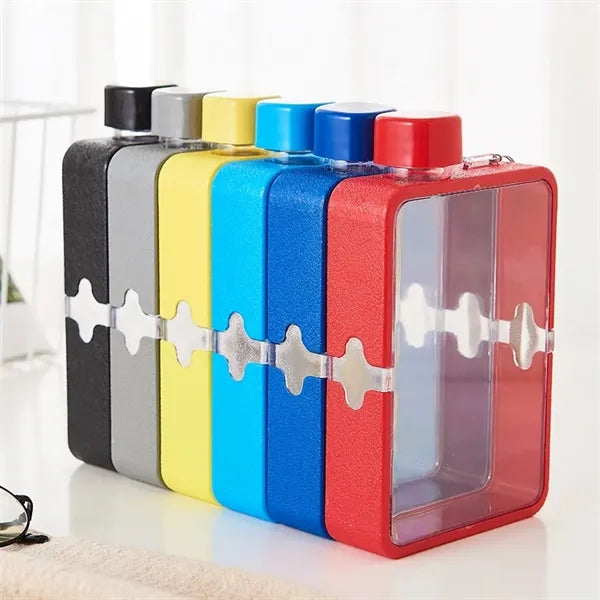 13 Oz Flat Travel Outdoor Flask Water Bottle with Rope