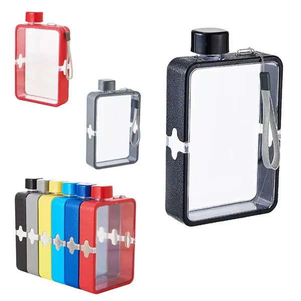 13 Oz Flat Travel Outdoor Flask Water Bottle with Rope