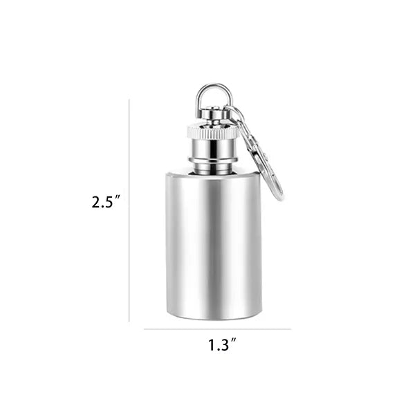 Stainless 1 Oz. Steel Flask Key Chain