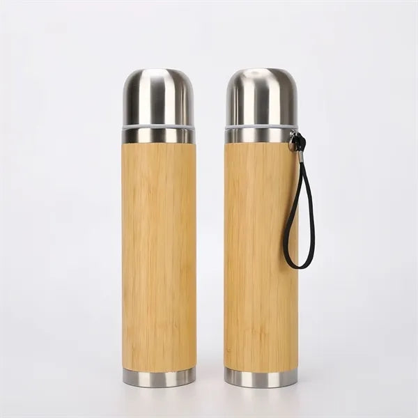 Natural Bamboo Insulated Steel Travel Coffe Mug