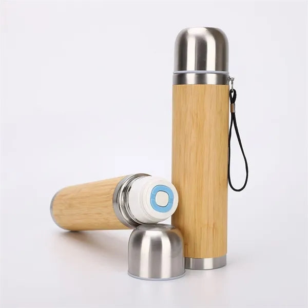 Natural Bamboo Insulated Steel Travel Coffe Mug