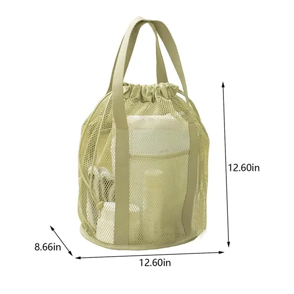 Swimming gym beach travel shower toiletry mesh tote bag