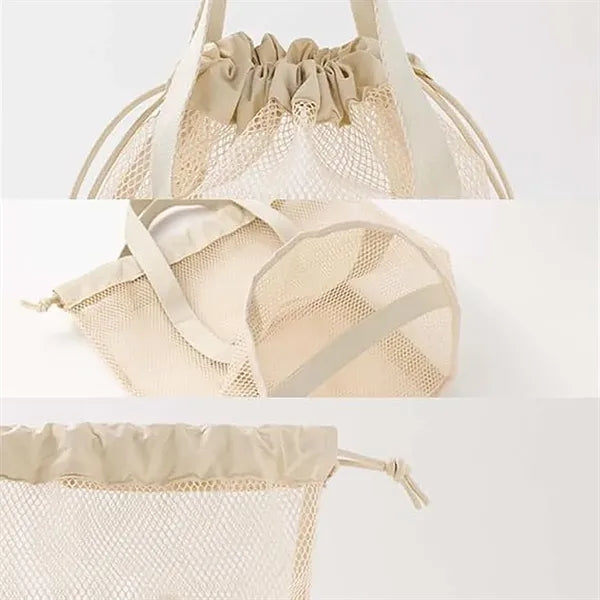 Swimming gym beach travel shower toiletry mesh tote bag