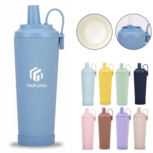 28oz portable stainless steel straw cup thermos water bottle