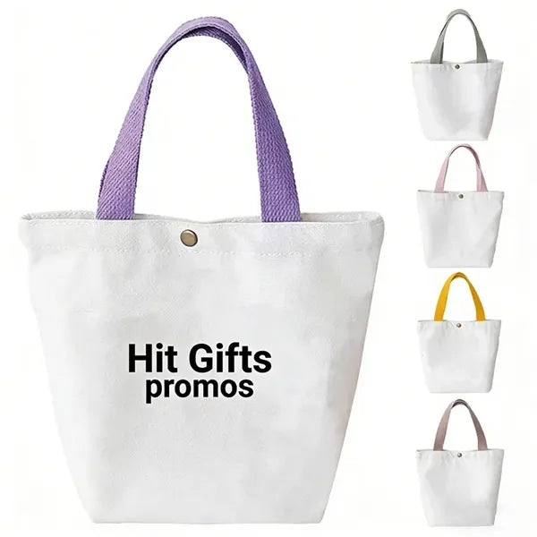 Cotton Tote Bag with Snap Button