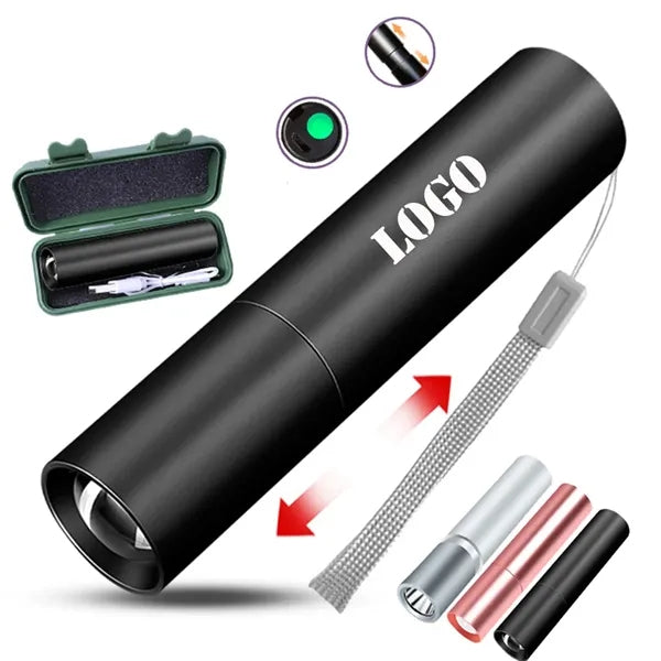 Aluminum LED Flashlight With Strap