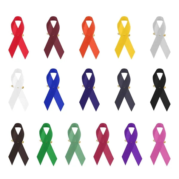 Imprinted Cancer Awareness Ribbon With Pin