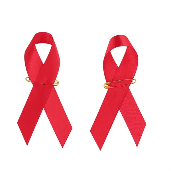 Imprinted Cancer Awareness Ribbon With Pin