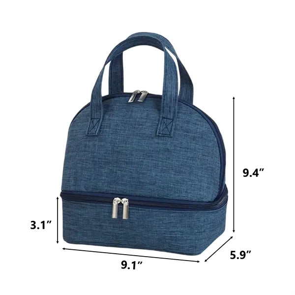 Double Deck Insulated Lunch Box Cooler Bag