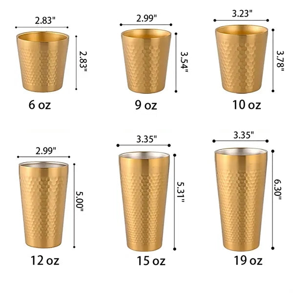 15 oz Hammered Stainless Steel Beer Cup