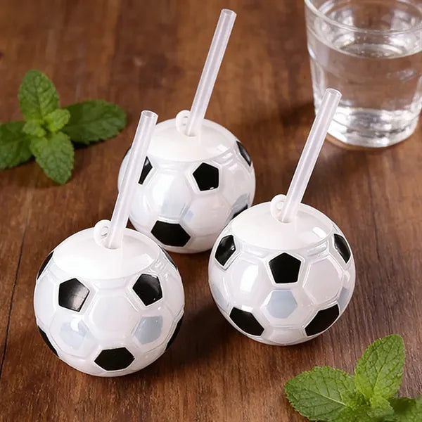 18 oz soccer ball drink cup led light-up tumbler with straw