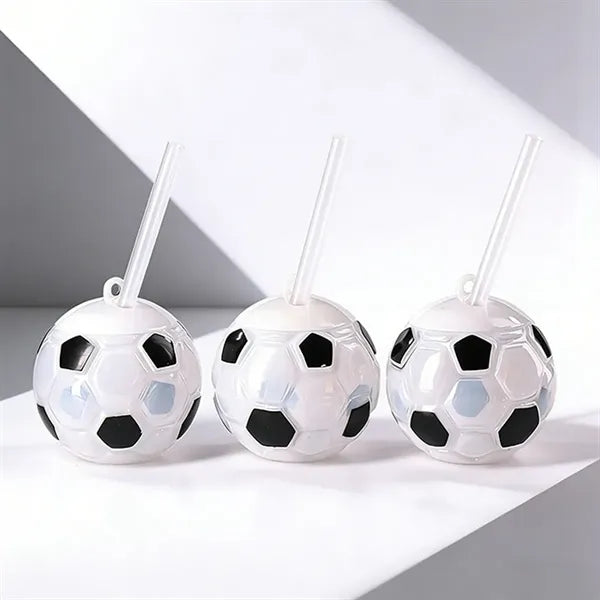 18 oz soccer ball drink cup led light-up tumbler with straw