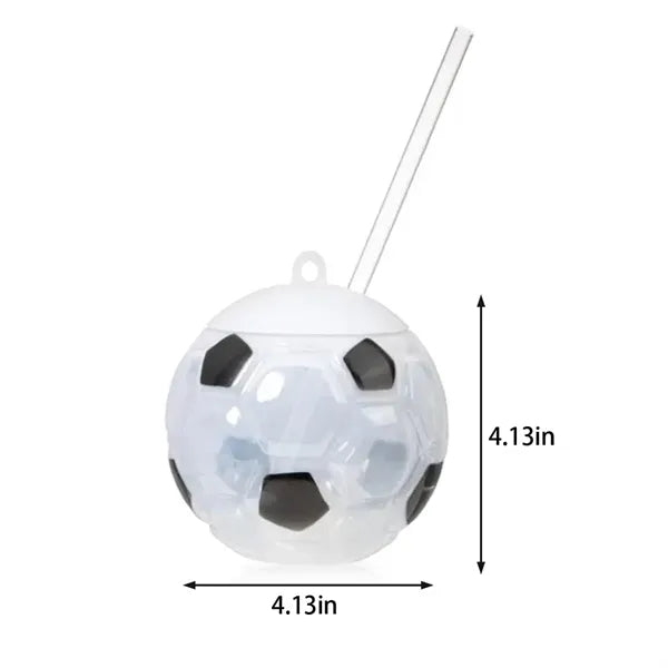 18 oz soccer ball drink cup led light-up tumbler with straw