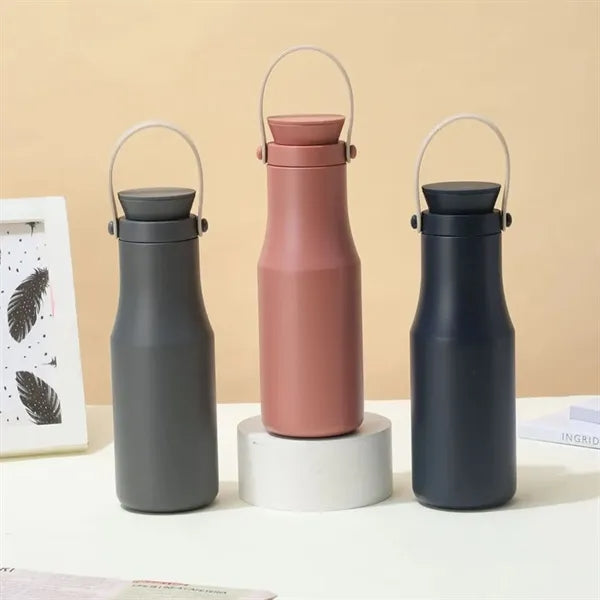16oz Stainless Steel Vacuum Mug Sleek Design Portable Handle