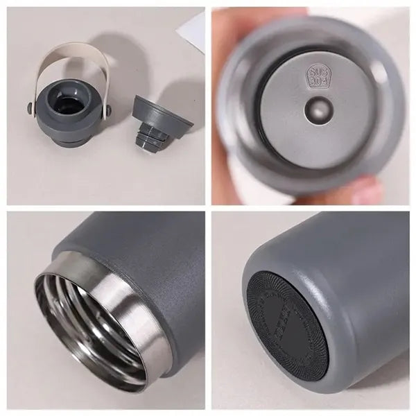 16oz Stainless Steel Vacuum Mug Sleek Design Portable Handle