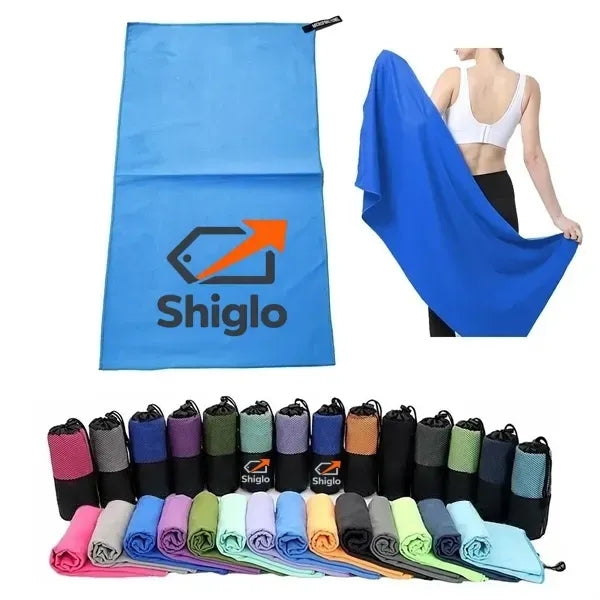 31 Inch Microfiber Double Faced Pile Sports Towel With Hangi