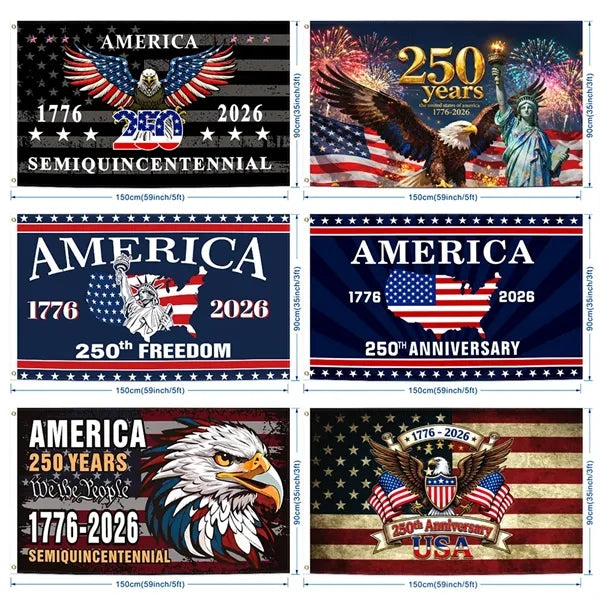 America 250 flag with logo 250
