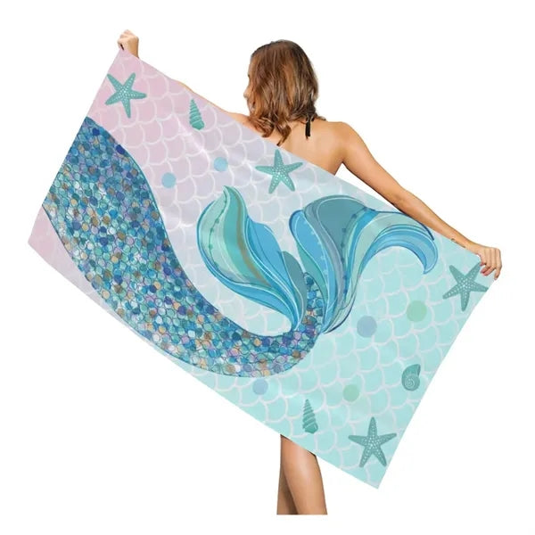 30" x 60" Full-Color Sublimated Microfiber Beach Towel
