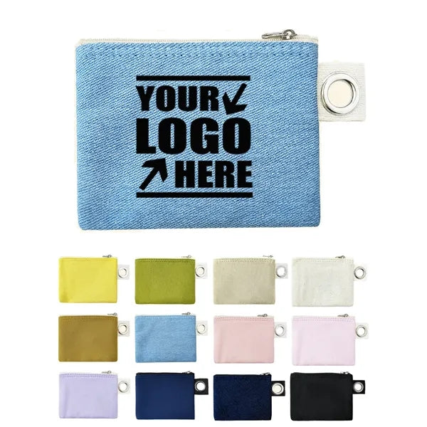 Minimalist Solid Color DIY Canvas Zipper Pouch Makeup Bag