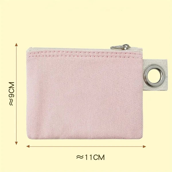 Minimalist Solid Color DIY Canvas Zipper Pouch Makeup Bag
