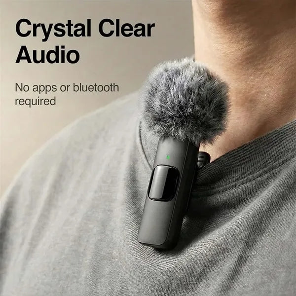 Video recording 2 pack lavalier microphone wireless mini mic