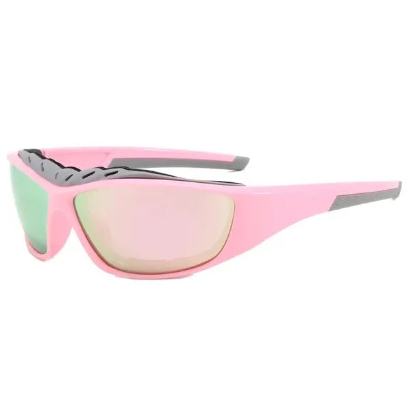 Sports sunglasses with colorful mirrored lenses UV 400 Prote