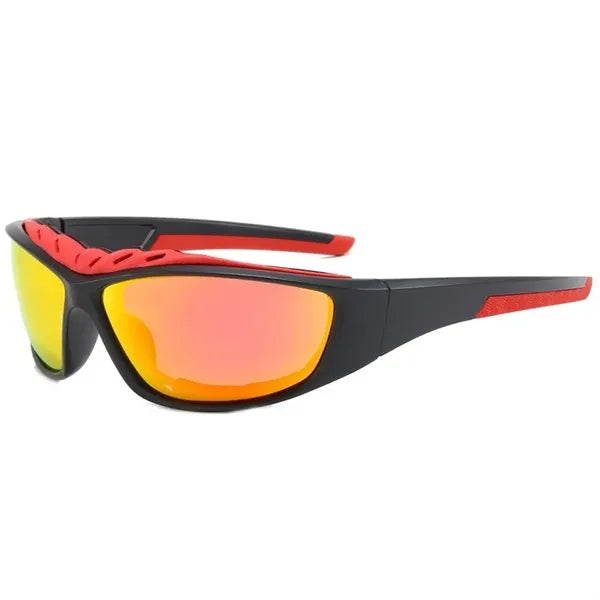 Sports sunglasses with colorful mirrored lenses UV 400 Prote