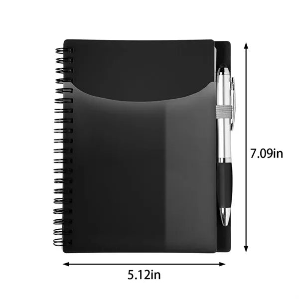 School office durable spiral notebooks with front pocket