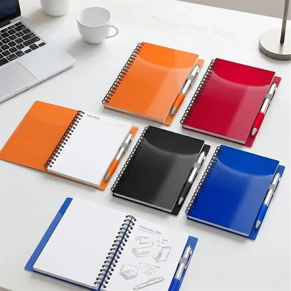 School office durable spiral notebooks with front pocket