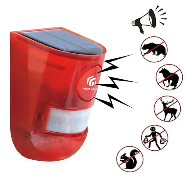 Waterproof Solar Powered Strobe Sensor Alarm Warning Light
