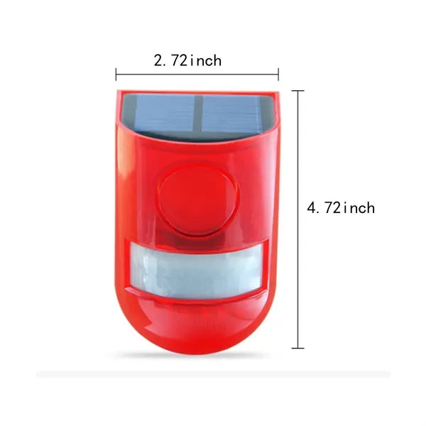 Waterproof Solar Powered Strobe Sensor Alarm Warning Light