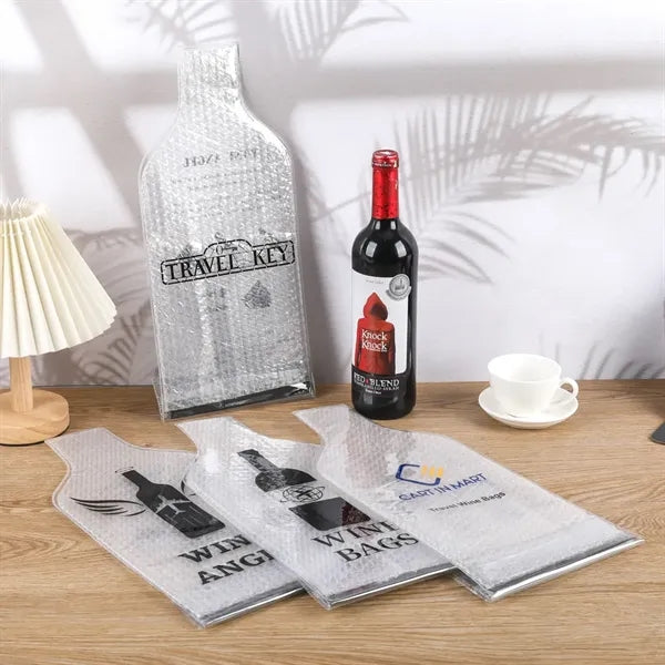 Bubble Wrap Wine Bottle Sleeve w/ Self-Seal Adhesive