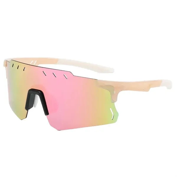 Sports sunglasses with colorful mirrored lenses UV 400