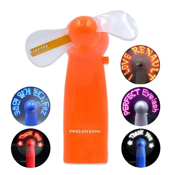 LED Handheld Fan with Text