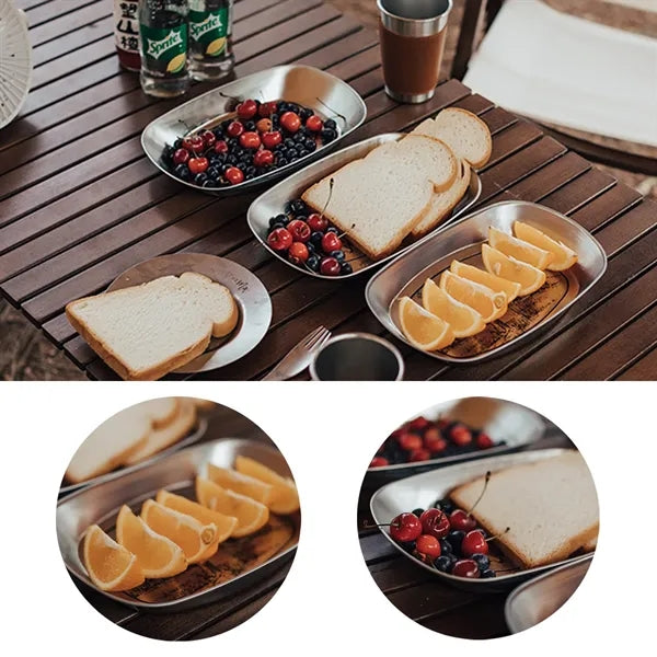 European Style retro metal dinner plate