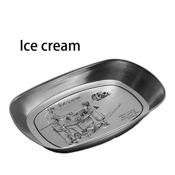 European Style retro metal dinner plate