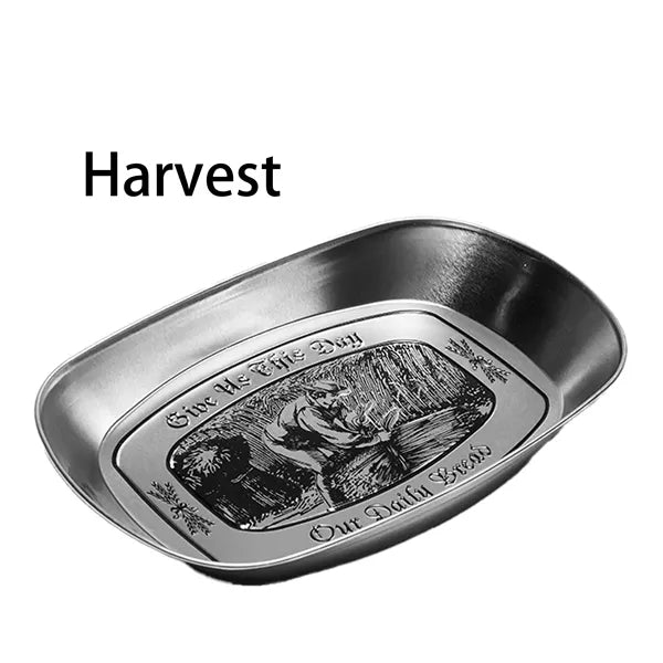 European Style retro metal dinner plate