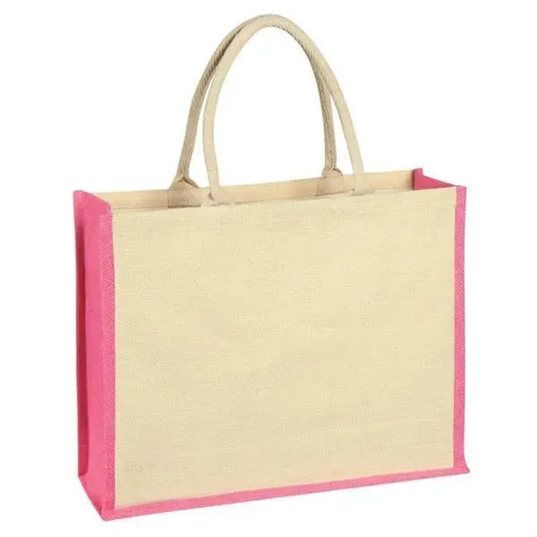 100% Natural Jute Tote with Padded Cotton Rope Handles