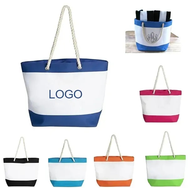 Polyester Cotton Canvas Tote with Rope Handles